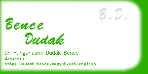 bence dudak business card