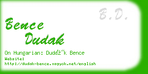 bence dudak business card